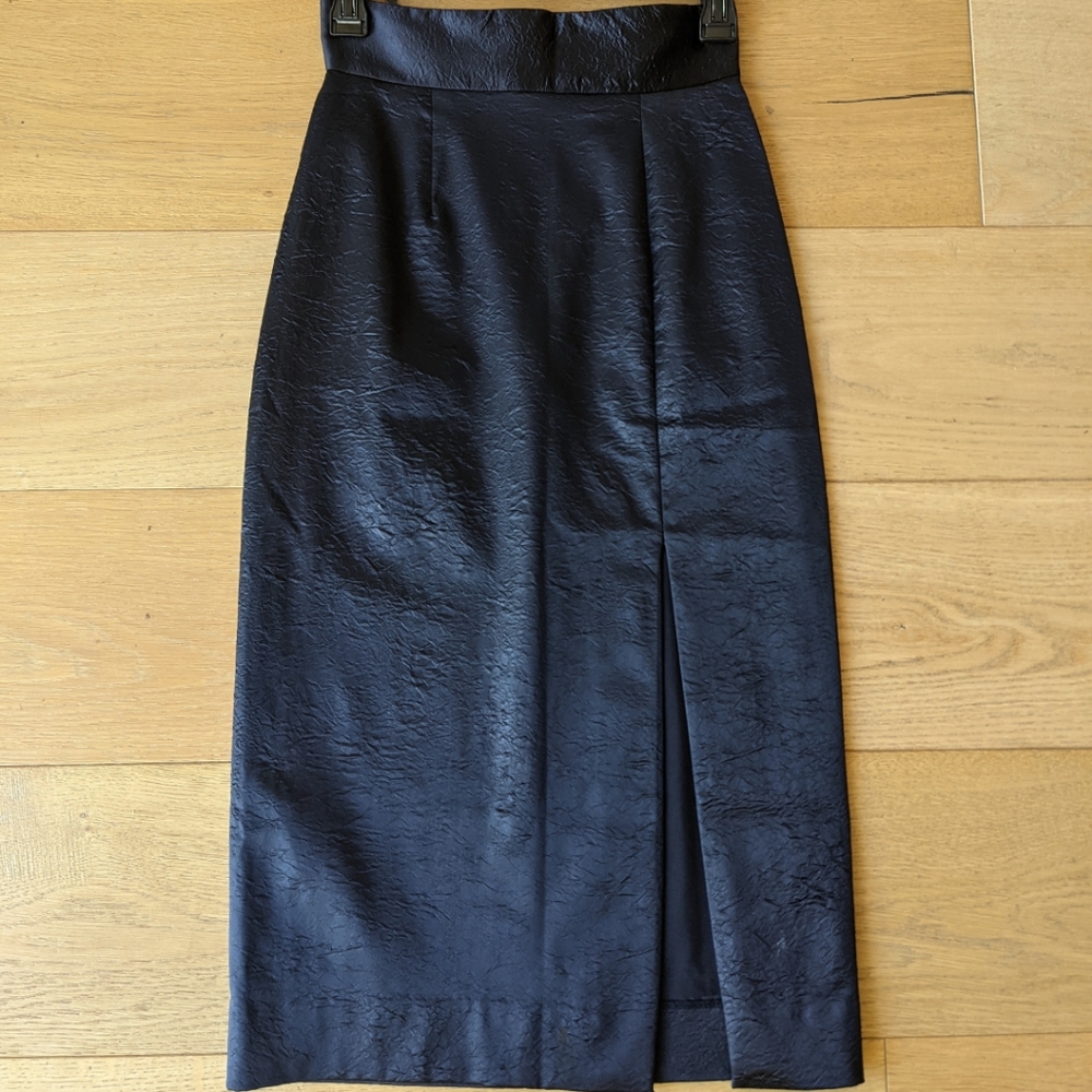 ZIMMERMANN Black Satin High Waisted Skirt